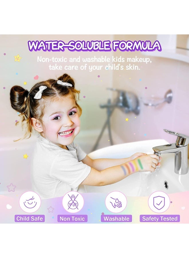 تابيت مجموعة مكياج للبنات - 20 قطعة، قابلة للغسل، غير سامة، مع حقيبة مستحضرات تجميل أميرة لطيفة، ألعاب مكياج مناسبة للفتيات من عمر 4 إلى 9 سنوات - Image 5